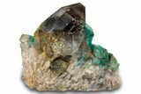 Deep Teal Amazonite with Smoky Quartz Crystals - Colorado #259949-1